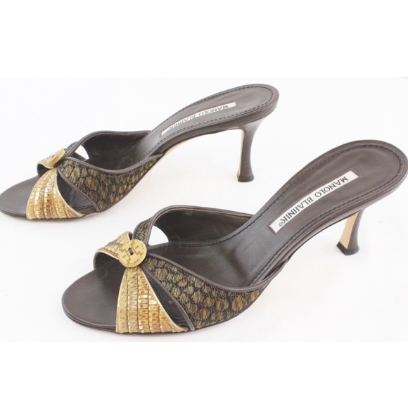 Manolo Blahnik Shoes - Manolo Blahnik® ღ Mixed Media Kitten Heels ღ